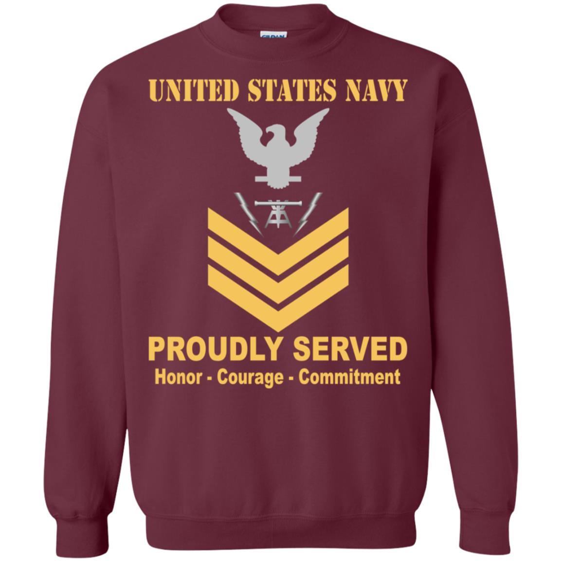 Navy Fire Controlman Navy FC E-6 Rating Badges Proudly Served T-Shirt For Men On Front-TShirt-Navy-Veterans Nation
