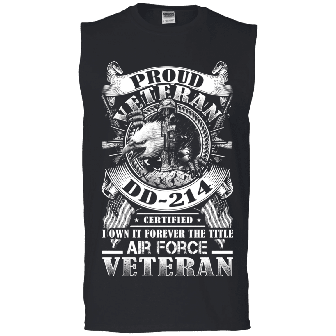 Proud Air Force Veteran DD214 Front T Shirts-TShirt-USAF-Veterans Nation