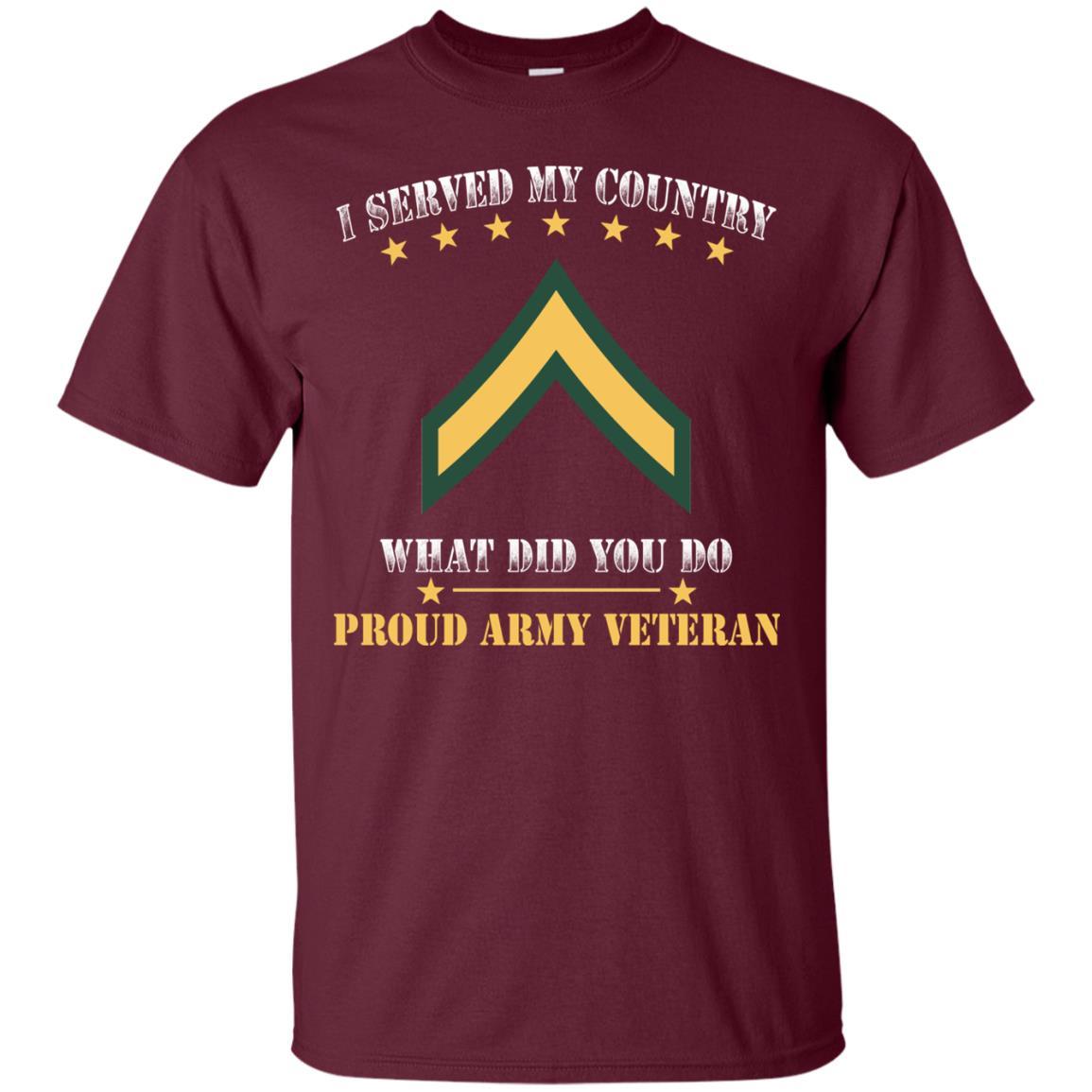 Army E-2 PV2 E2 Private Second Class Ranks Men Front T Shirt - Proud US Army Veteran-TShirt-Army-Veterans Nation