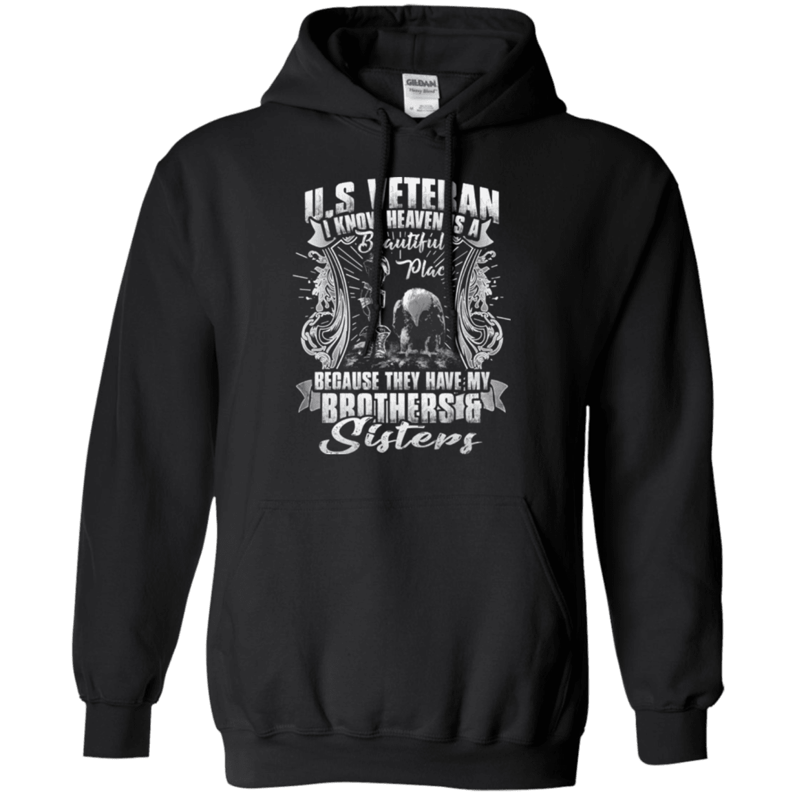 Military T-Shirt "HEAVEN IS THE BEAUTIFUL PLACE WITH BROTHERS AND SISTERS VETERAN"-TShirt-General-Veterans Nation