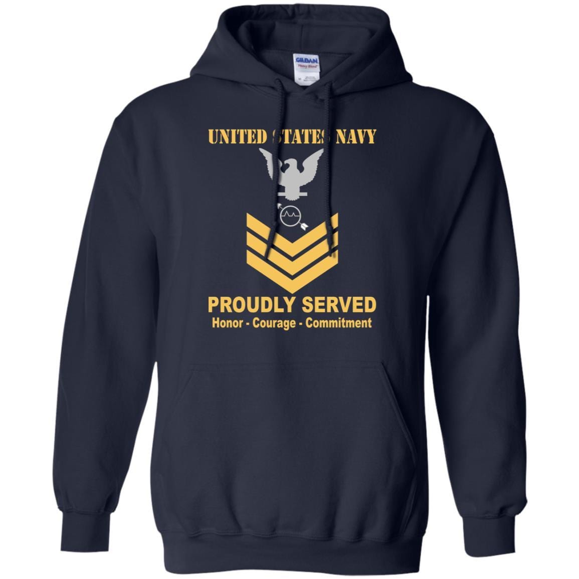 U.S Navy Operations specialist Navy OS E-6 Rating Badges Proudly Served T-Shirt For Men On Front-TShirt-Navy-Veterans Nation