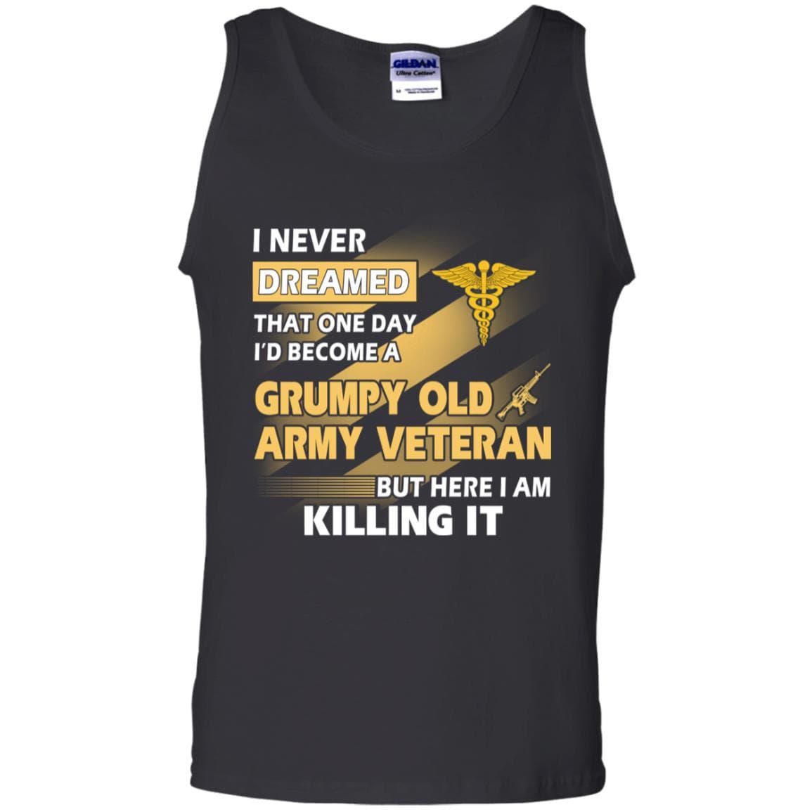 US Army T-Shirt "Medical Corps Grumpy Old Veteran" On Front-TShirt-Army-Veterans Nation