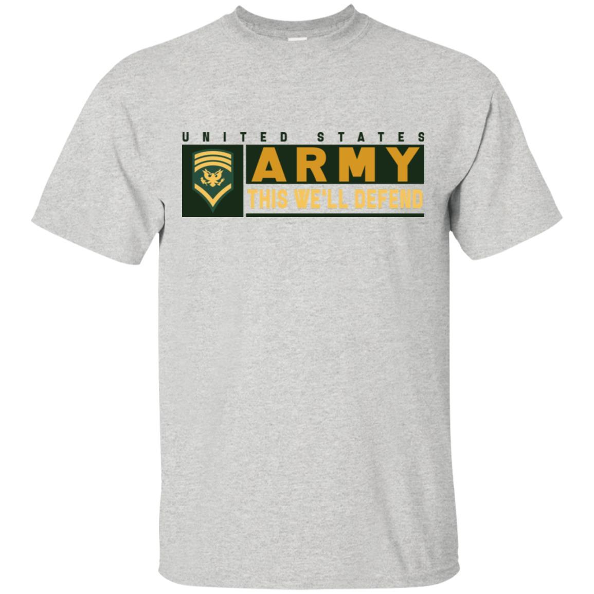 US Army E-8 SPC This We Will Defend T-Shirt On Front For Men-TShirt-Army-Veterans Nation