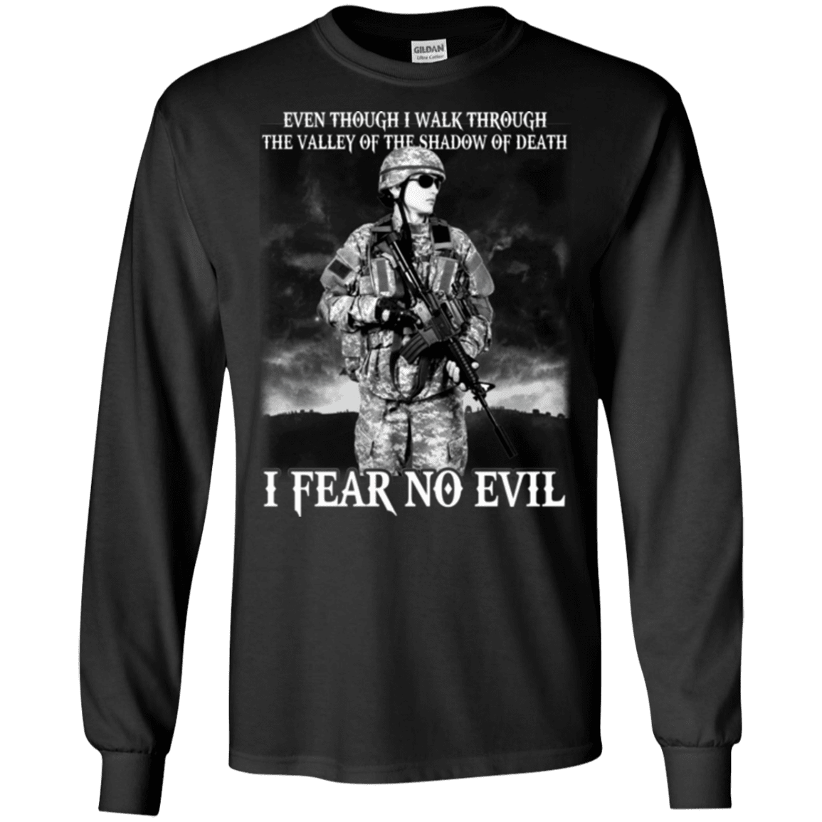 Military T-Shirt "I FEAR NO EVIL FEMALE VETERAN"-TShirt-General-Veterans Nation