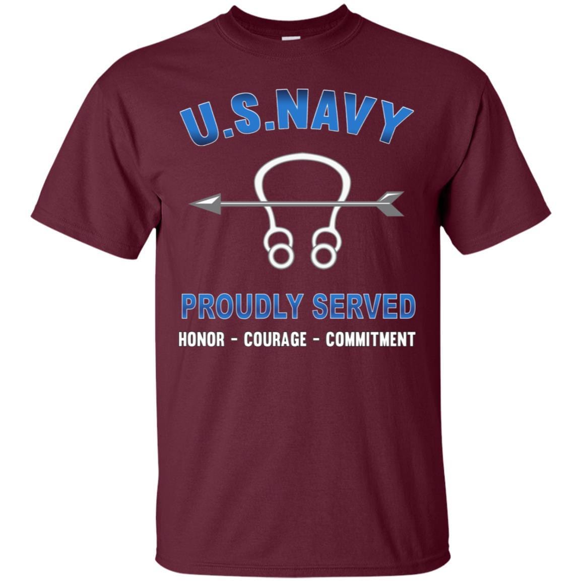 Navy Sonar Technician Navy ST - Proudly Served T-Shirt For Men On Front-TShirt-Navy-Veterans Nation