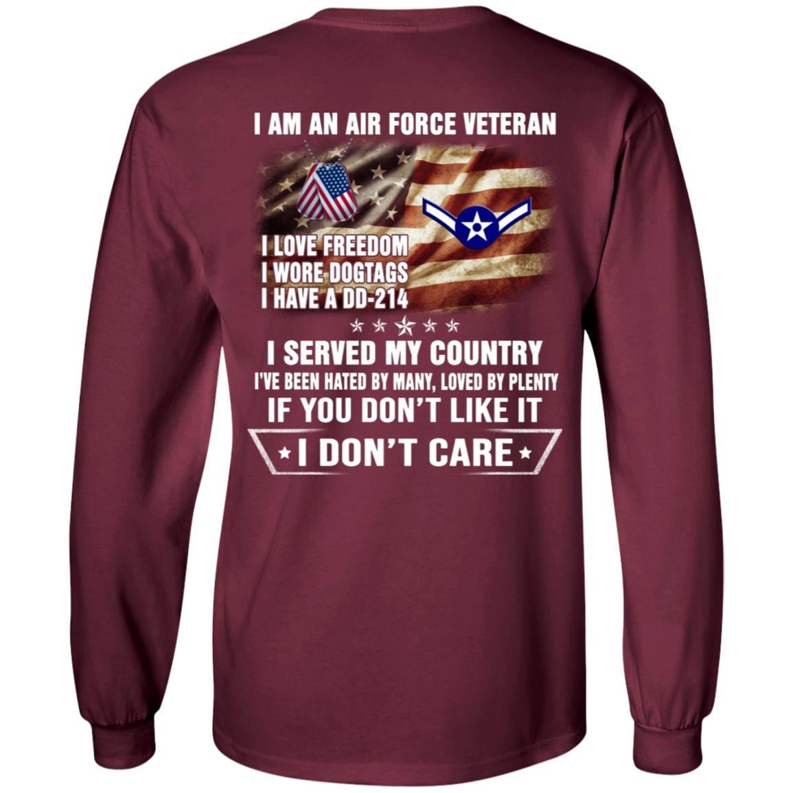 I Am An Air Force E-2 Airman Amn E2 Ranks Enlisted Airman Rank Veteran T-Shirt On Back-TShirt-USAF-Veterans Nation