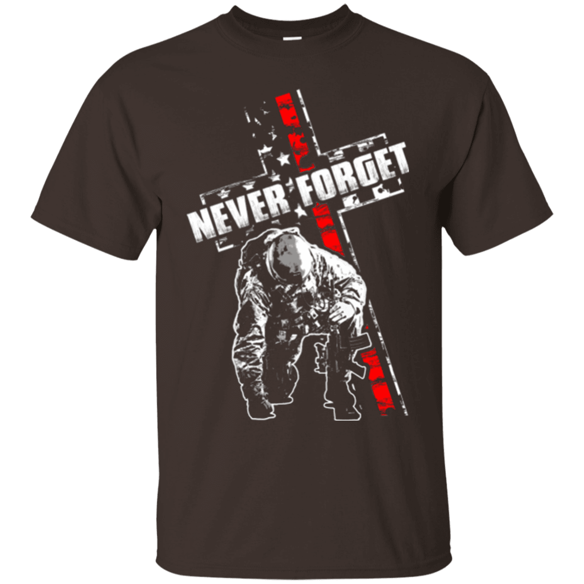 Military T-Shirt "NEVER FORGET VETERAN"-TShirt-General-Veterans Nation