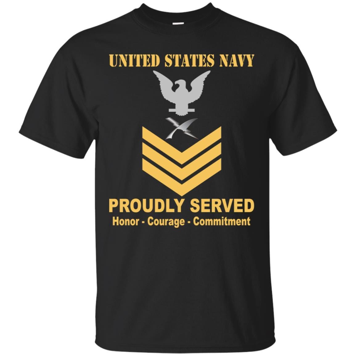 U.S Navy Cryptologic technician Navy CT E-6 Rating Badges Proudly Served T-Shirt For Men On Front-TShirt-Navy-Veterans Nation