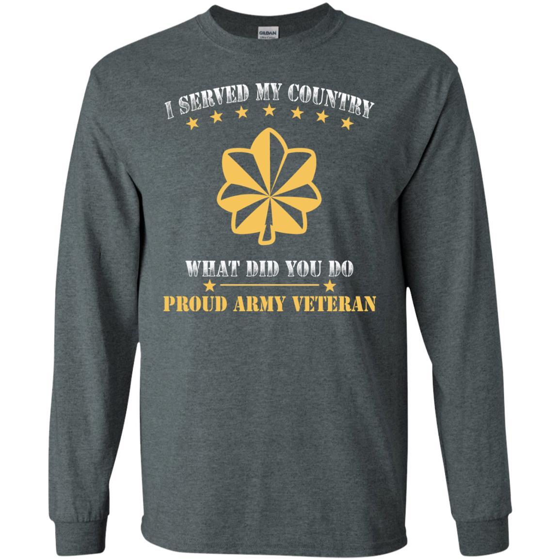 US Army O-4 Major O4 MAJ Field Officer Ranks Men Front T Shirt - Proud US Army Veteran-TShirt-Army-Veterans Nation