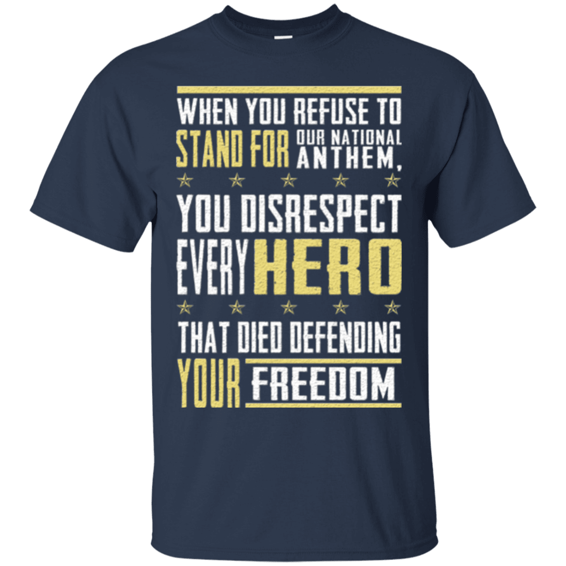 Military T-Shirt "Stand For Our National"-TShirt-General-Veterans Nation
