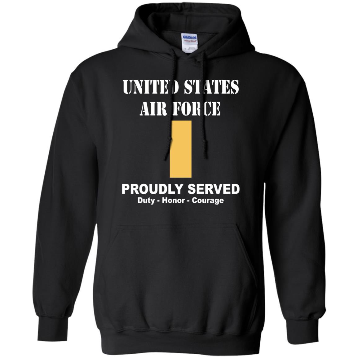 US Air Force O-1 Second Lieutenant 2d Lt O1 Commissioned Officer Ranks Men Front T Shirt For Air Force-TShirt-USAF-Veterans Nation