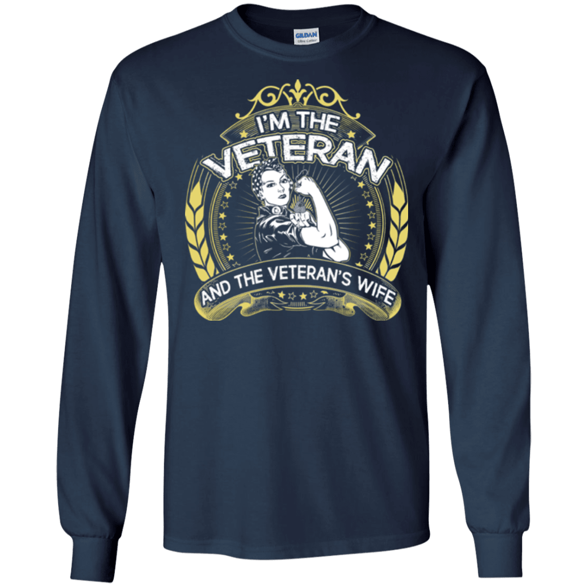 Military T-Shirt "I AM THE VETERAN AND THE VETERAN'S WIFE"-TShirt-General-Veterans Nation