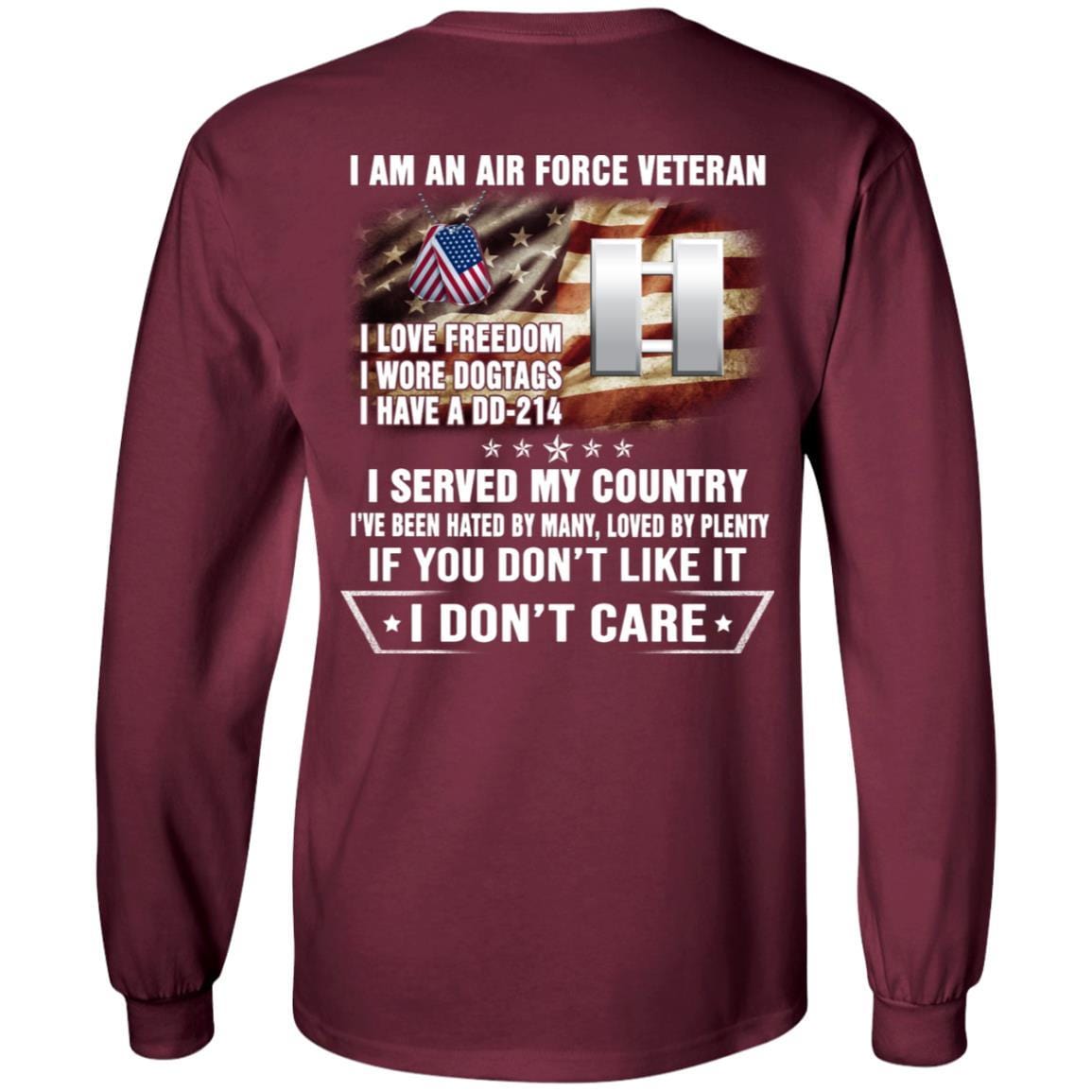 I Am An Air Force O-3 Captain Capt O3 Commissioned Officer Ranks Veteran T-Shirt On Back-TShirt-USAF-Veterans Nation