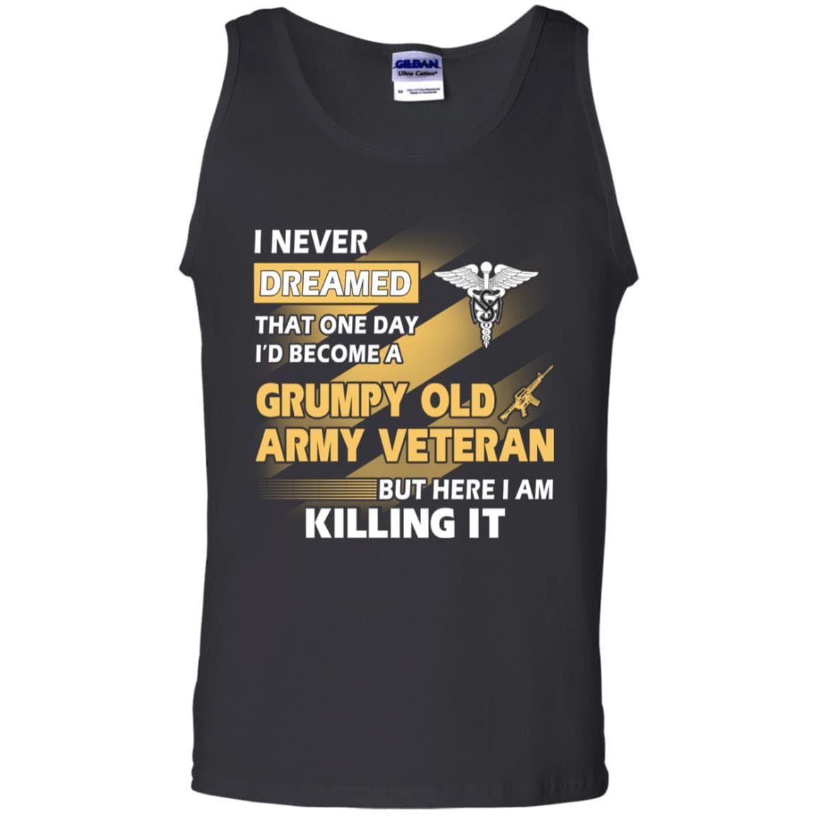 US Army T-Shirt "Medical Service Corps Grumpy Old Veteran" On Front-TShirt-Army-Veterans Nation
