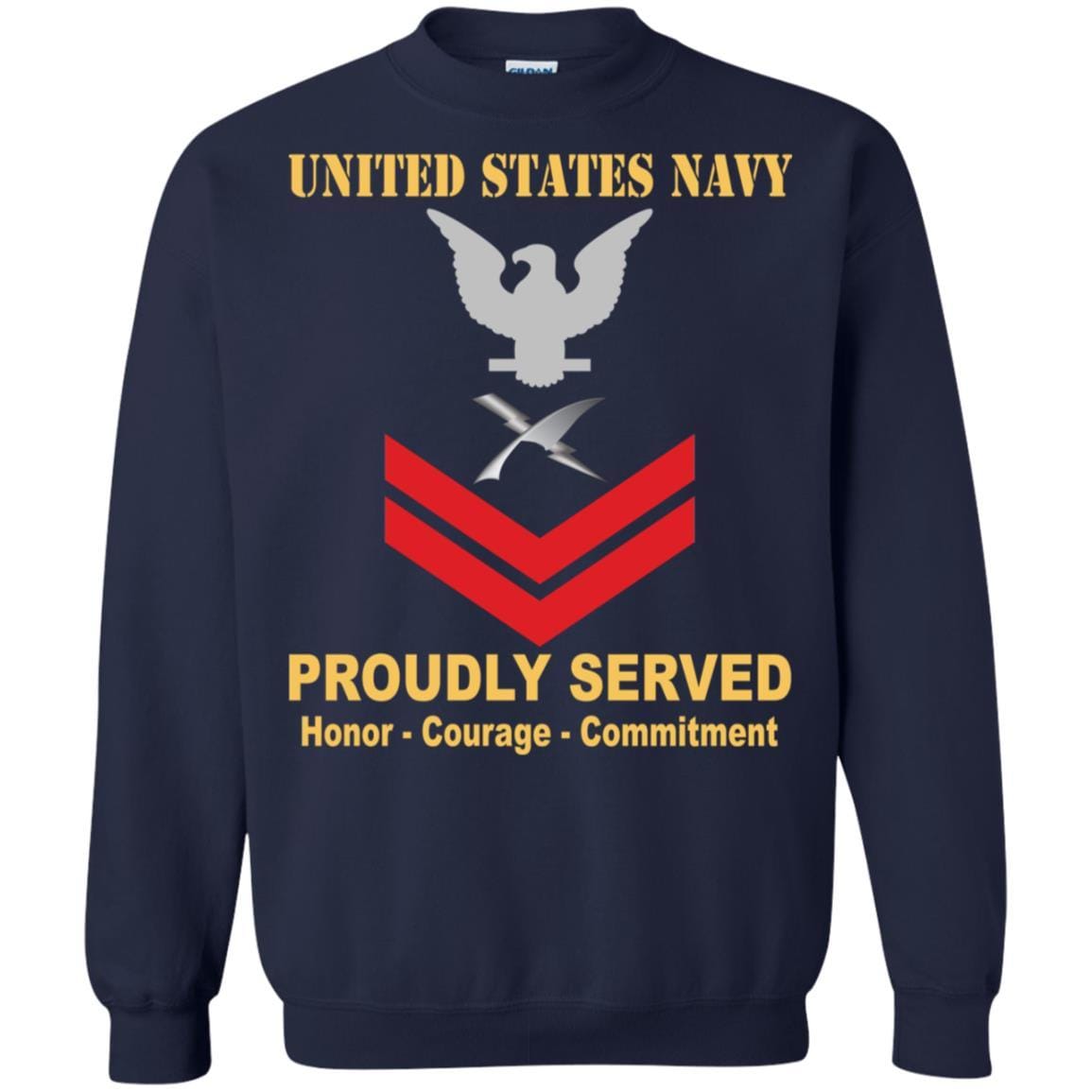 U.S Navy Cryptologic technician Navy CT E-5 Rating Badges Proudly Served T-Shirt For Men On Front-TShirt-Navy-Veterans Nation