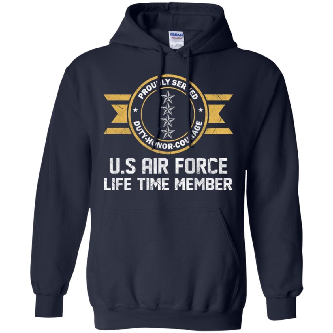 Life time member-US Air Force O-10 General Gen O10 General Officer Ranks Men T Shirt On Front-TShirt-USAF-Veterans Nation