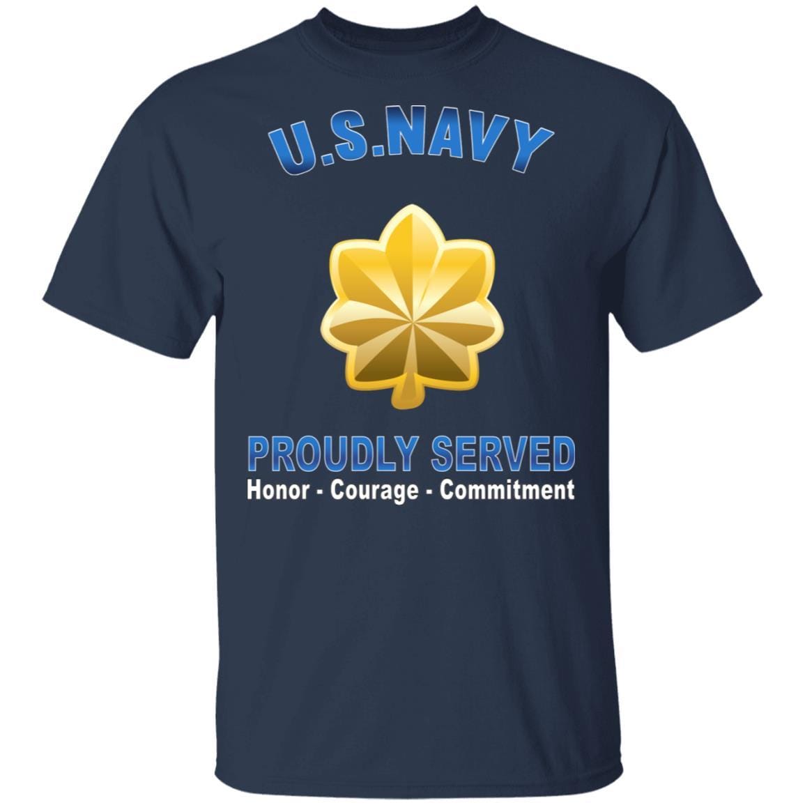 US Navy O-4 Lieutenant Commander O4 LCDR Junior Officer Proudly Served T-Shirt On Front-Apparel-Veterans Nation