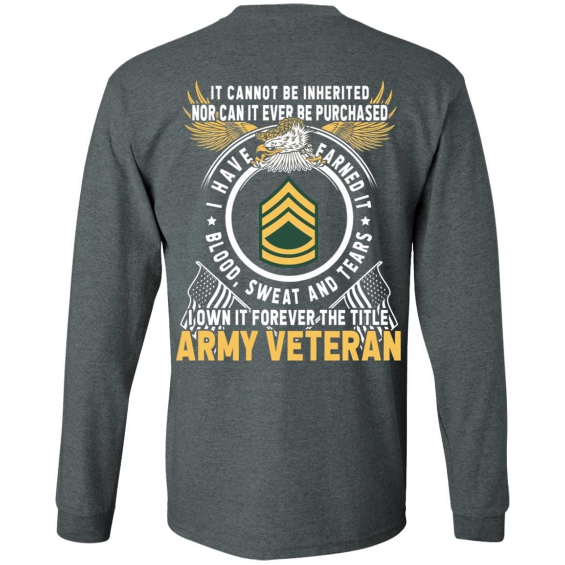 US Army E-7 Sergeant First Class E7 SFC Noncommissioned Officer Ranks T-Shirt For Men On Back-TShirt-Army-Veterans Nation