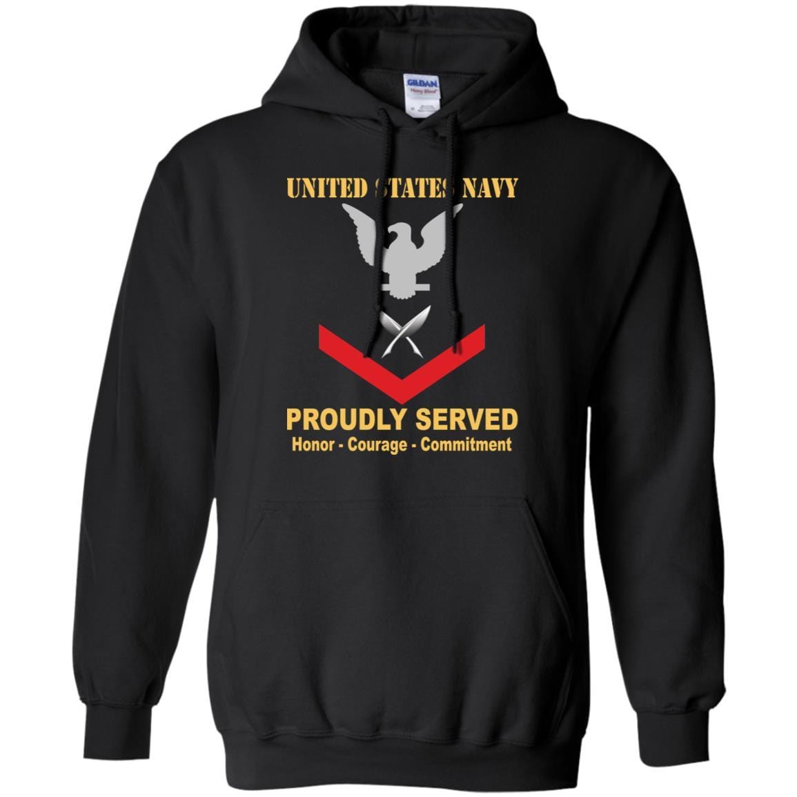 U.S Navy Yeoman Navy YN E-4 Rating Badges Proudly Served T-Shirt For Men On Front-TShirt-Navy-Veterans Nation