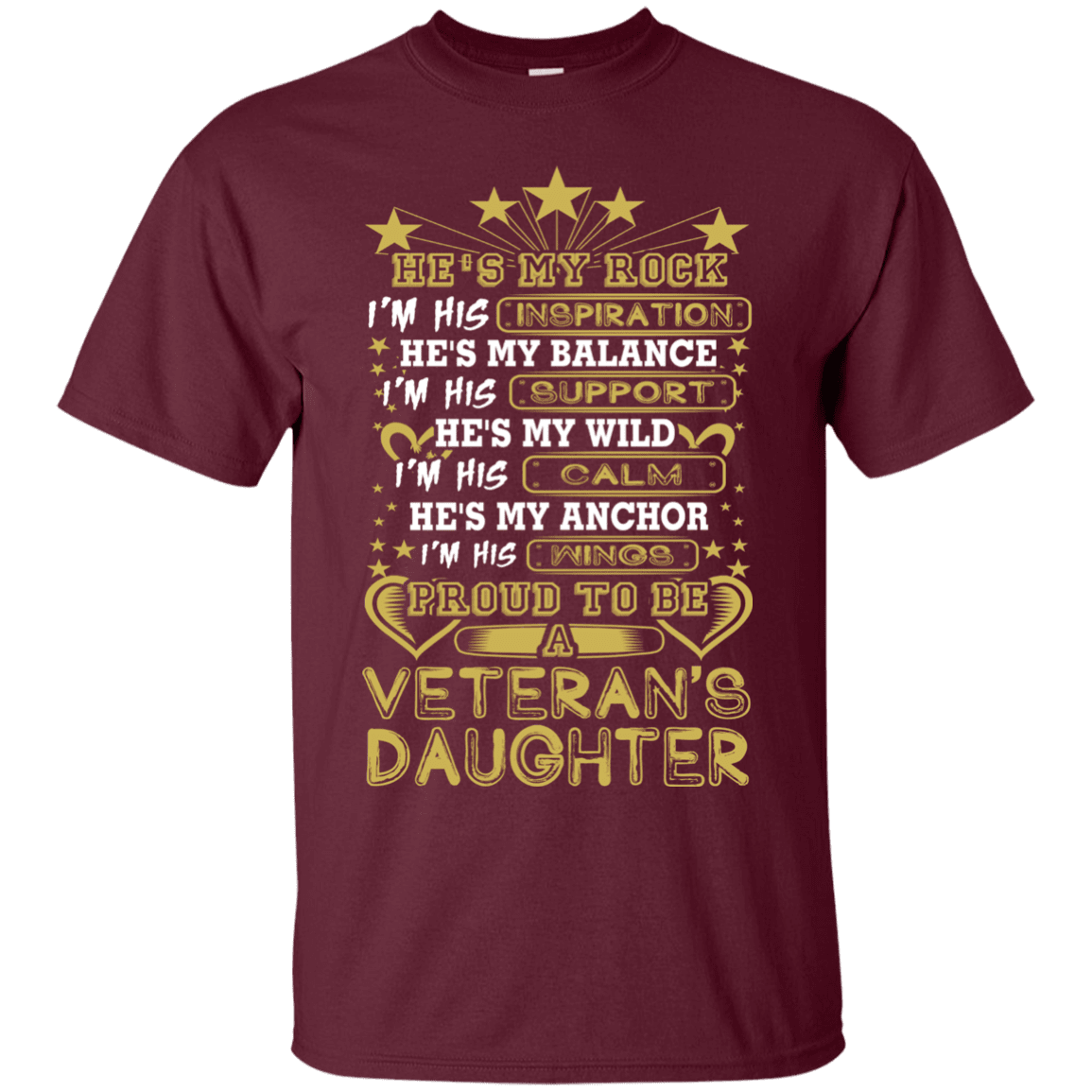Military T-Shirt "PROUD TO BE A VETERAN'S DAUGHTER"-TShirt-General-Veterans Nation
