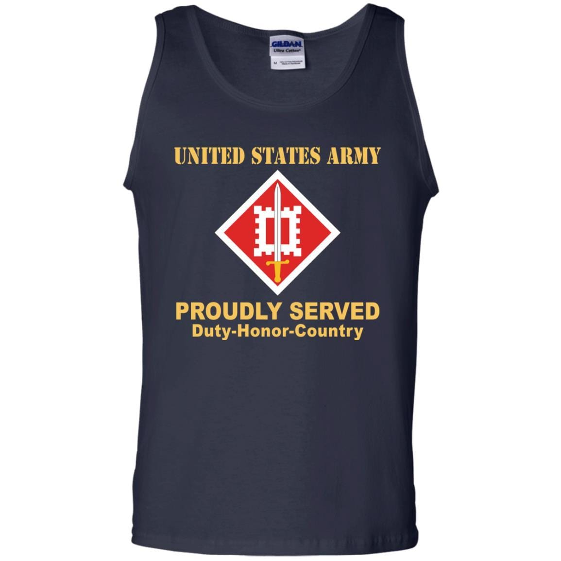 US ARMY 18TH ENGINEER BRIGADE- Proudly Served T-Shirt On Front For Men-TShirt-Army-Veterans Nation