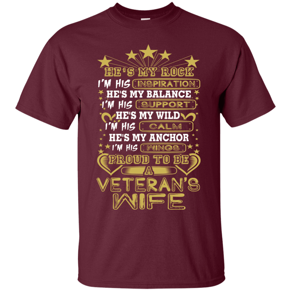 Military T-Shirt "PROUD TO BE A VETERAN'S WIFE"-TShirt-General-Veterans Nation