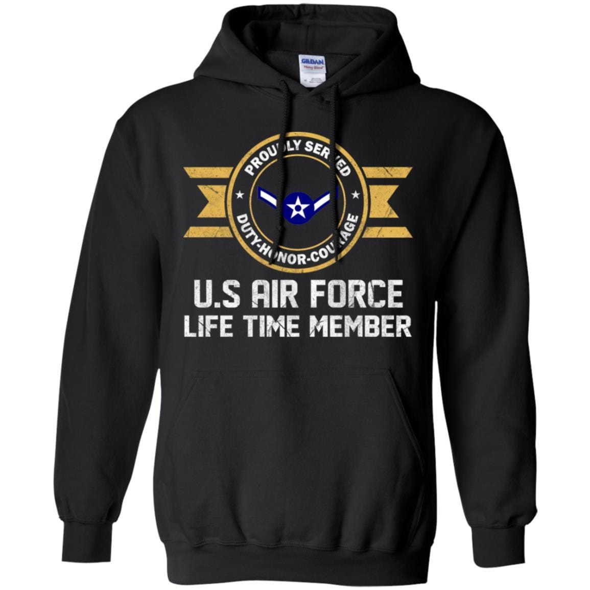 Life time member-US Air Force E-2 Airman Amn E2 Ranks Enlisted Airman Rank Men T Shirt On Front-TShirt-USAF-Veterans Nation