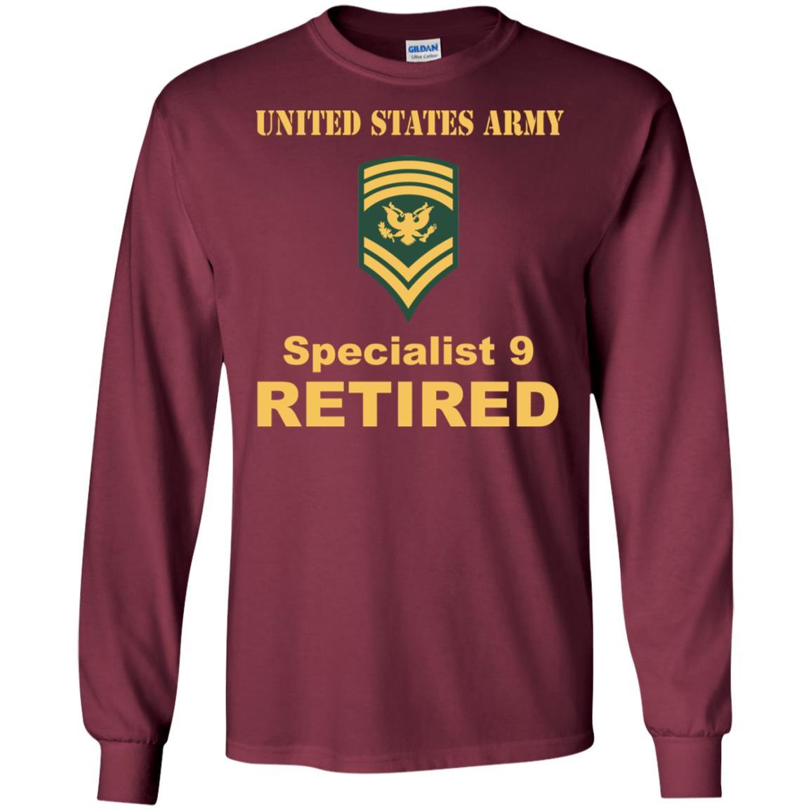 US Army E-9 SPC E9 Specialist Specialist 9 Retired Men T Shirt On Front-TShirt-Army-Veterans Nation