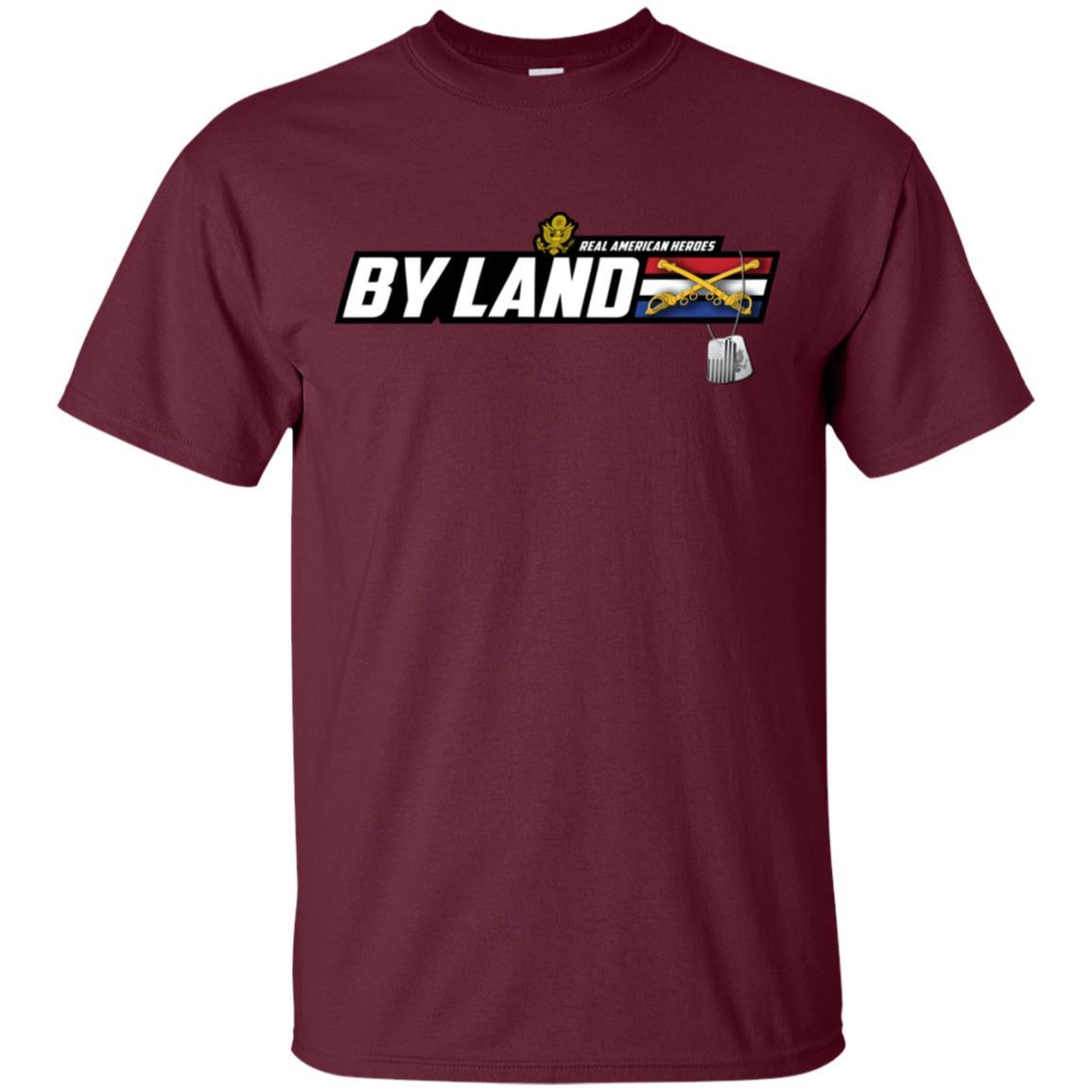 US Army T-Shirt "Cavalry Real American Heroes By Land" On Front-TShirt-Army-Veterans Nation