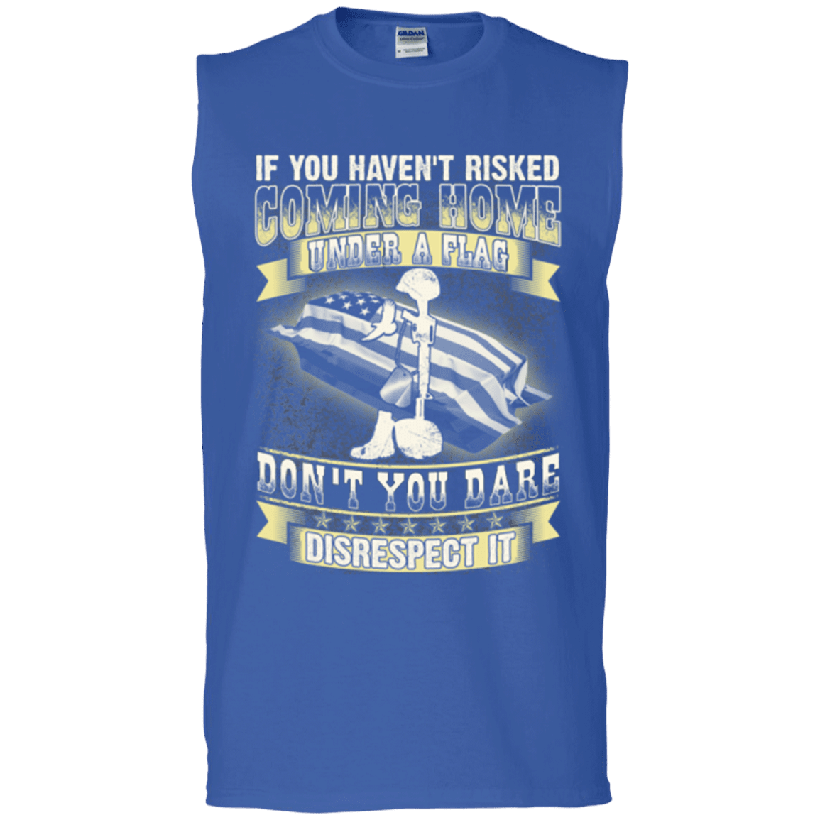 Military T-Shirt "Coming Home Under Flag Don't You Dare Disrespect It 2"-TShirt-General-Veterans Nation