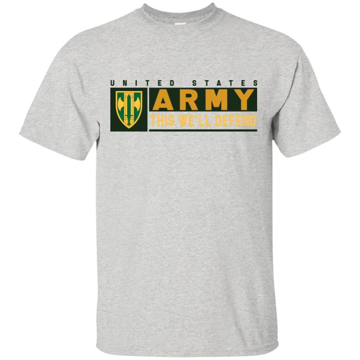 US Army 18TH MILITARY POLICE BRIGADE- This We'll Defend T-Shirt On Front For Men-TShirt-Army-Veterans Nation