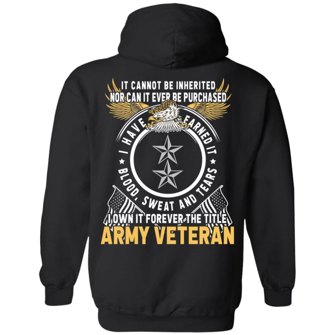 US Army O-8 Major General O8 MG General Officer Ranks T-Shirt For Men On Back-TShirt-Army-Veterans Nation