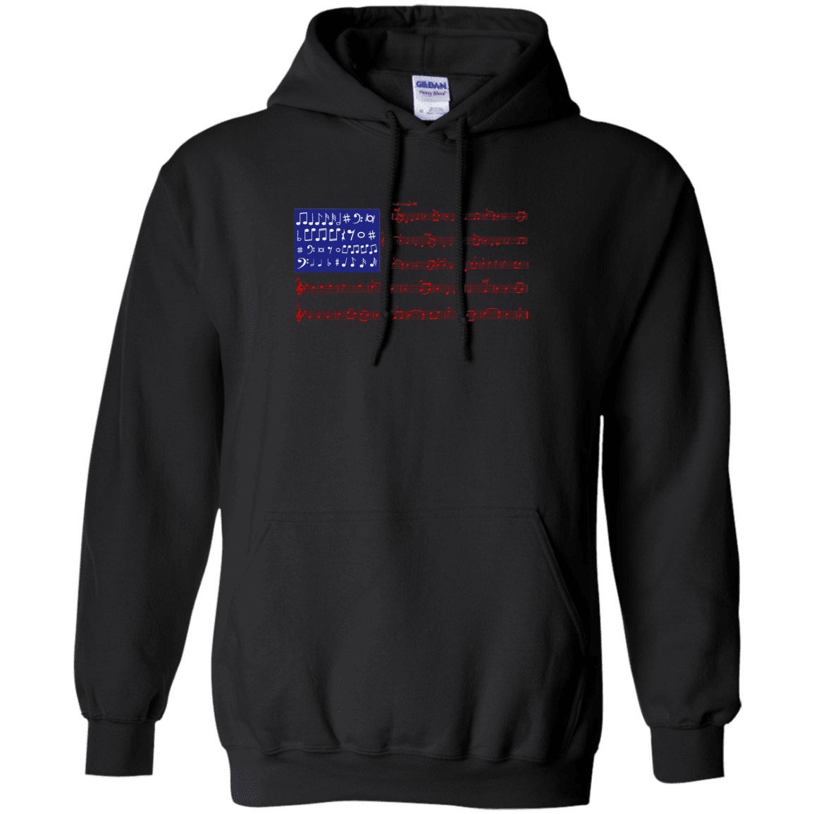 Military T-Shirt "4th Of July Gift Independence Music Note America Flag T-Shirt Men" Front-TShirt-General-Veterans Nation