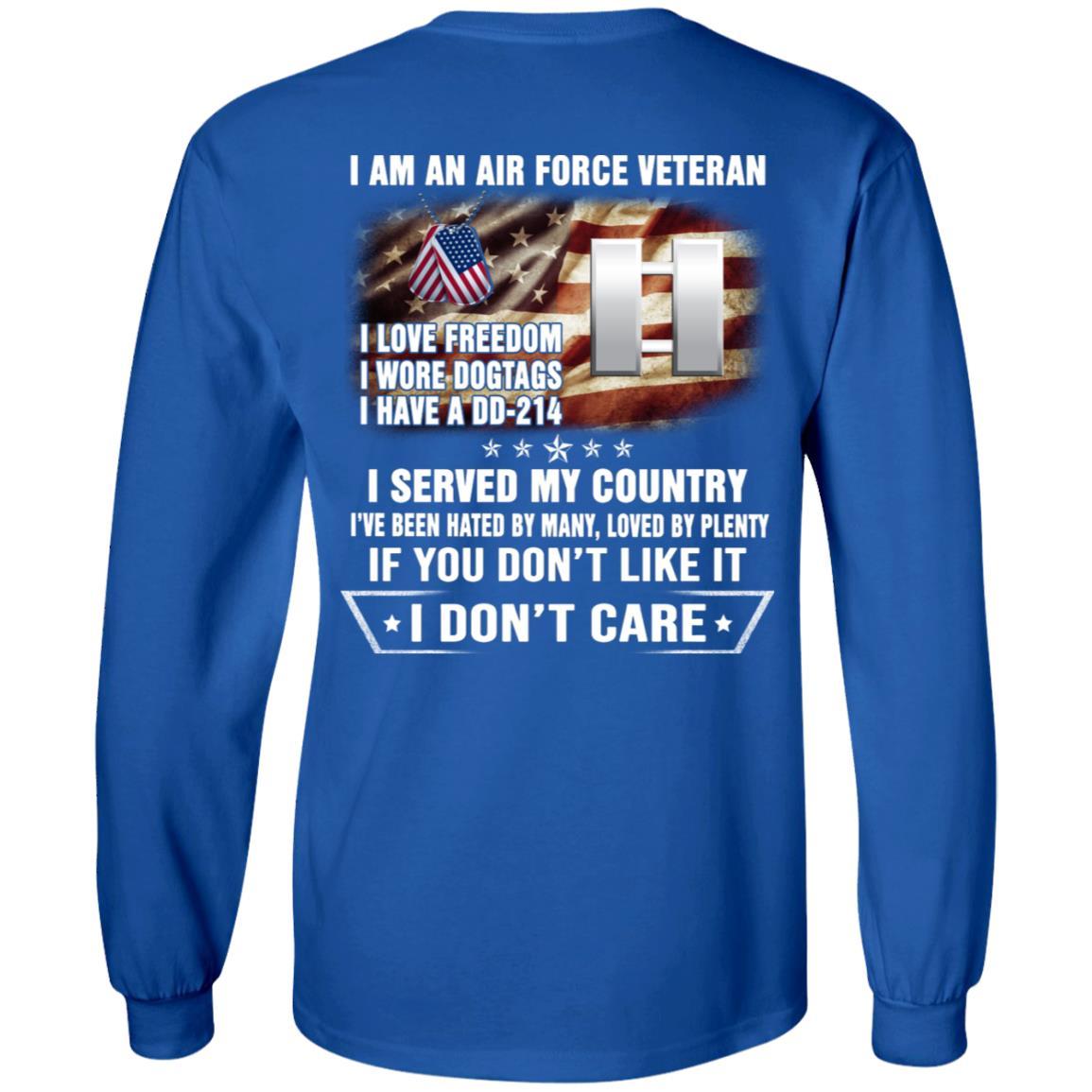 I Am An Air Force O-3 Captain Capt O3 Commissioned Officer Ranks Veteran T-Shirt On Back-TShirt-USAF-Veterans Nation