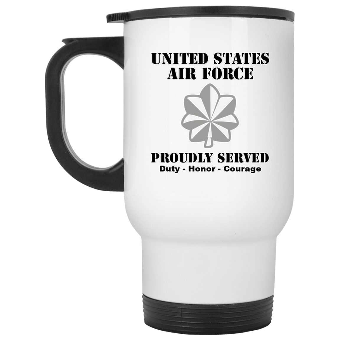 US Air Force O-5 Lieutenant Colonel Lt Co O5 Field Officer Ranks White Coffee Mug - Stainless Travel Mug-Mug-USAF-Ranks-Veterans Nation