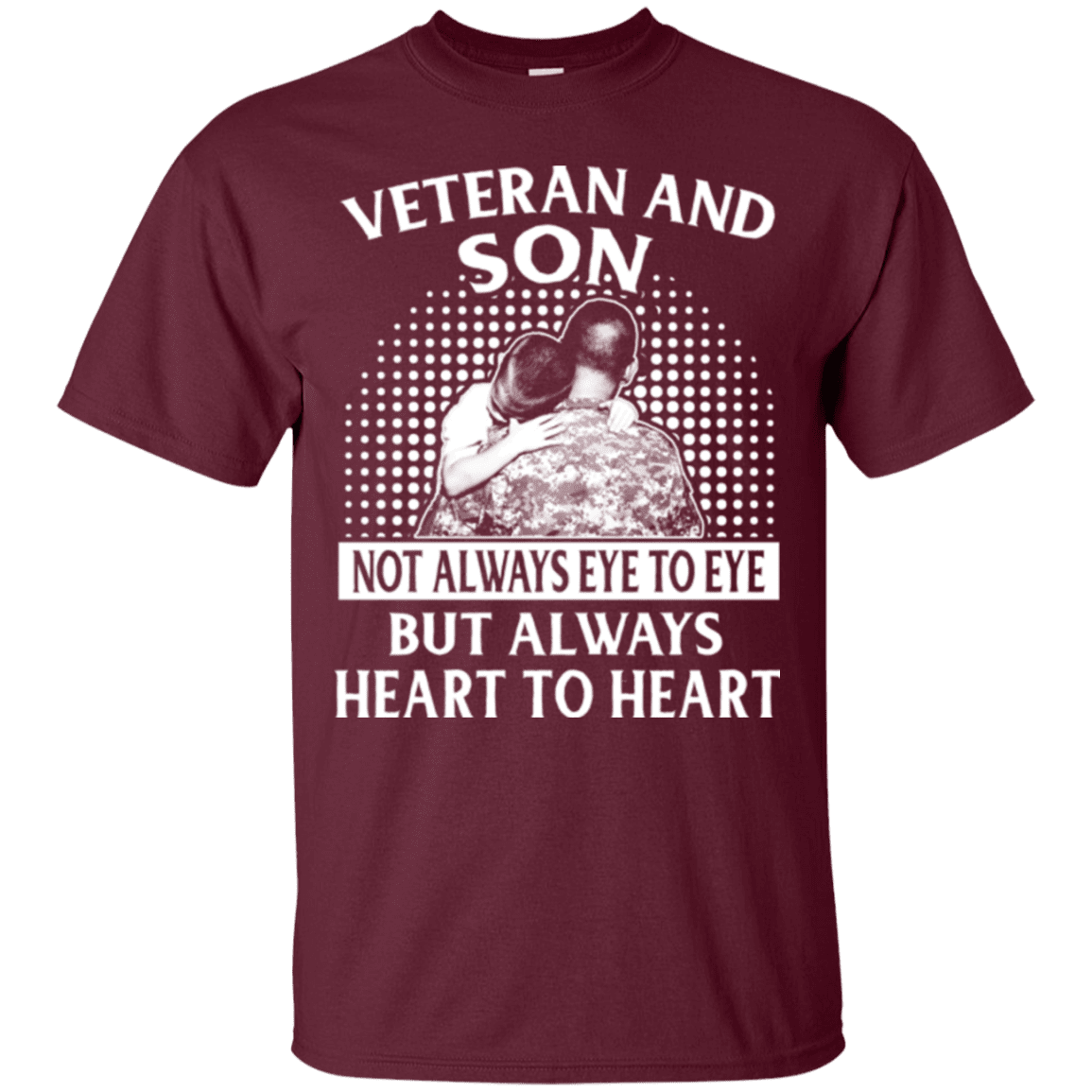 Military T-Shirt "VETERAN AND SON ALWAYS HEART TO HEART"-TShirt-General-Veterans Nation