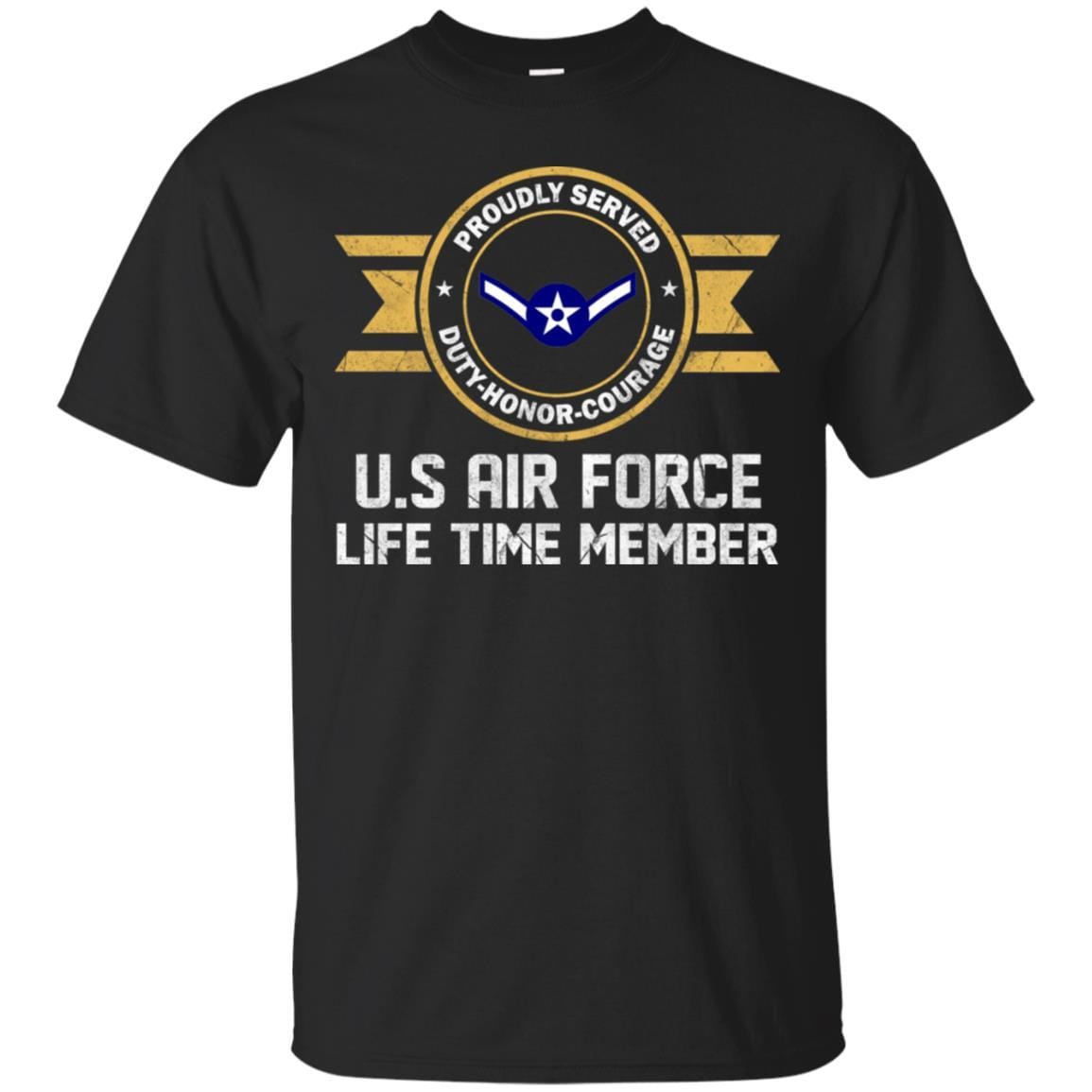 Life time member-US Air Force E-2 Airman Amn E2 Ranks Enlisted Airman Rank Men T Shirt On Front-TShirt-USAF-Veterans Nation