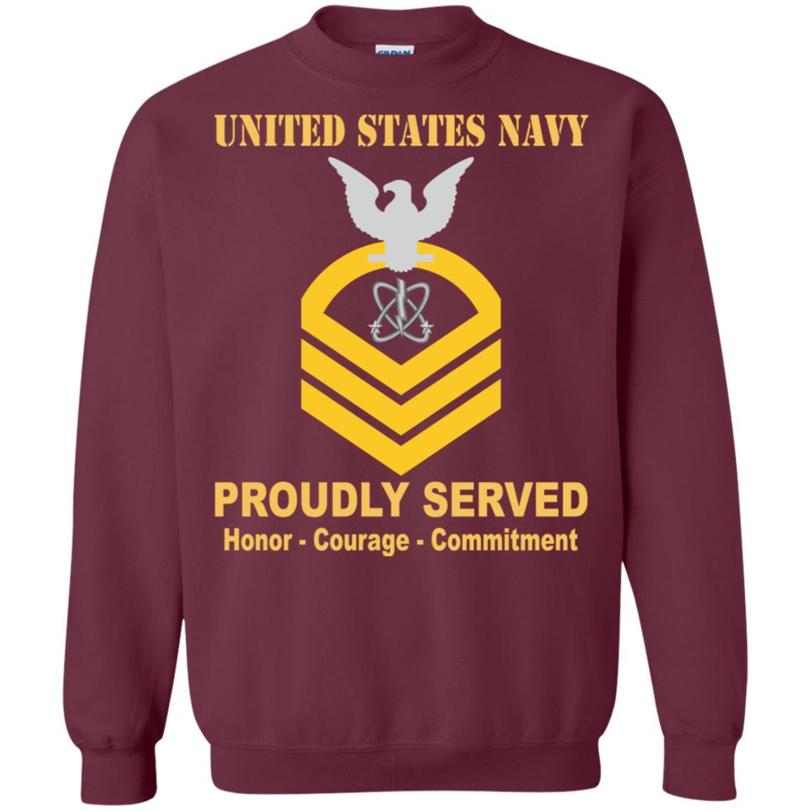 Navy Electronics Warfare Technician Navy EW E-7 Rating Badges Proudly Served T-Shirt For Men On Front-TShirt-Navy-Veterans Nation