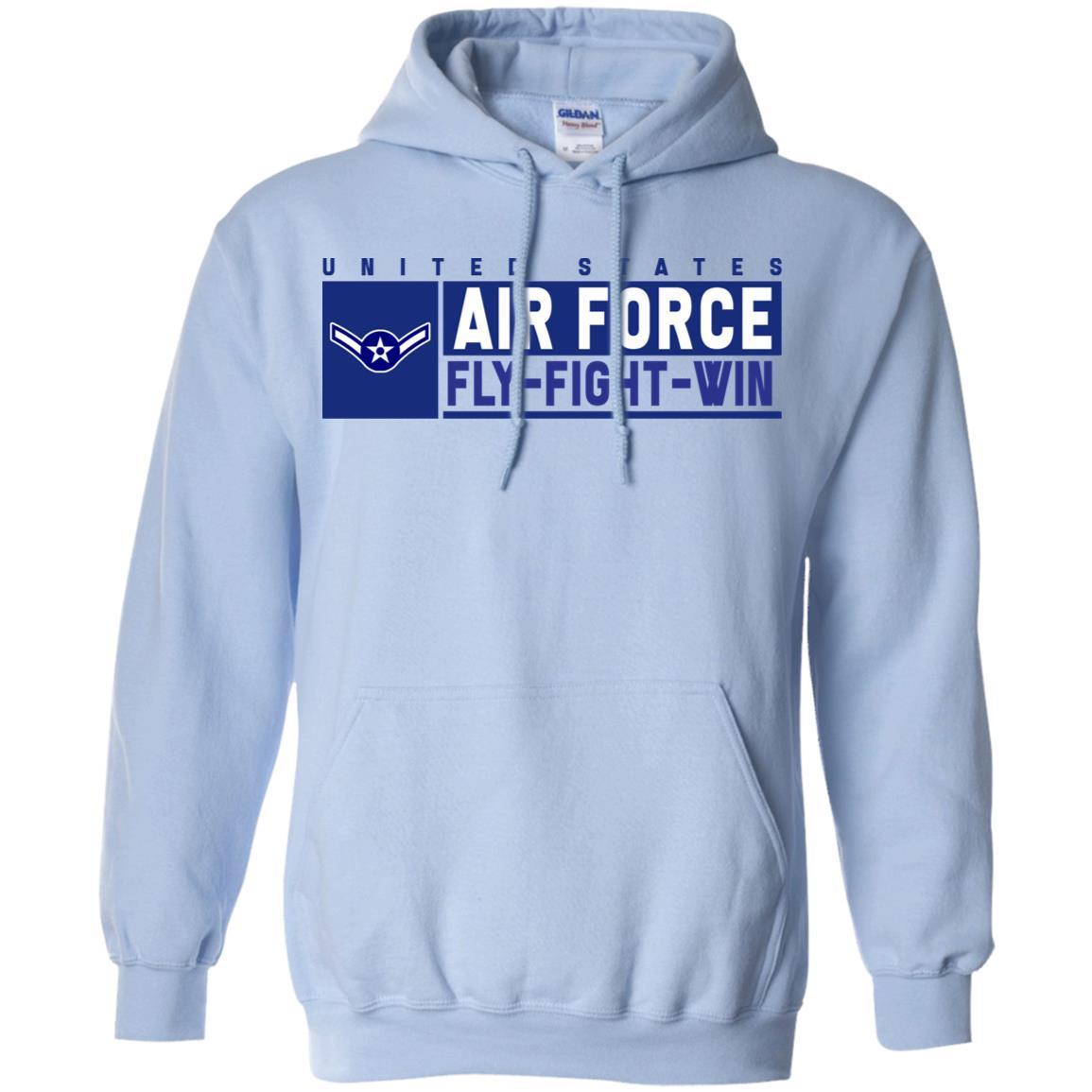 US Air Force E-2 Airman Fly - Fight - Win Long Sleeve - Pullover Hoodie-TShirt-USAF-Veterans Nation