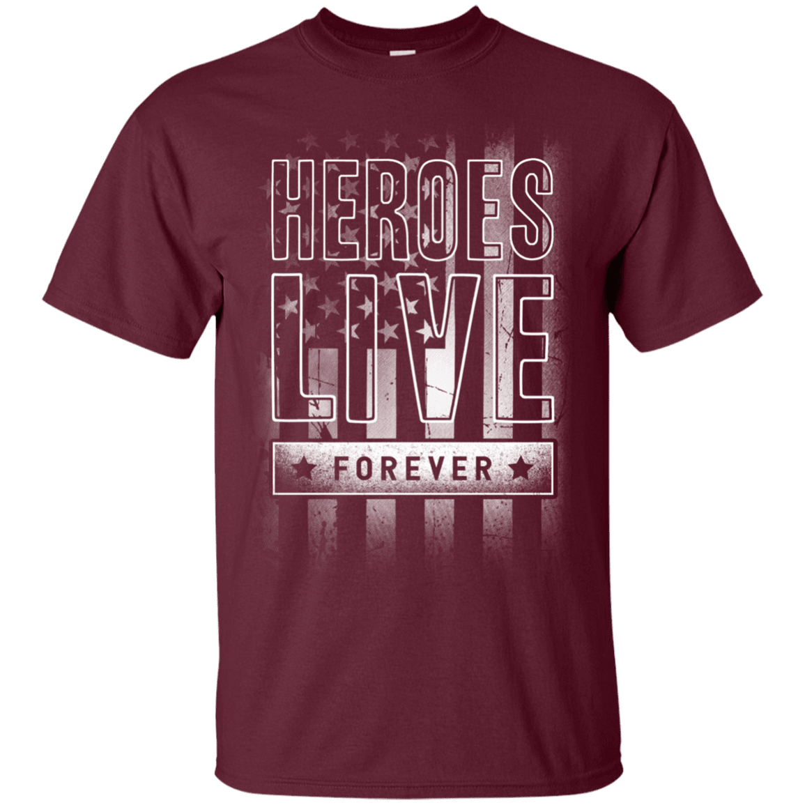 Military T-Shirt "Heroes Live Forever"-TShirt-General-Veterans Nation