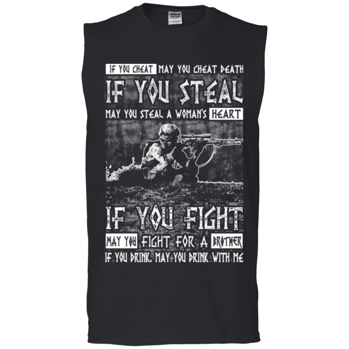 Military T-Shirt "Fight For a Brother, Drink With Me"-TShirt-General-Veterans Nation