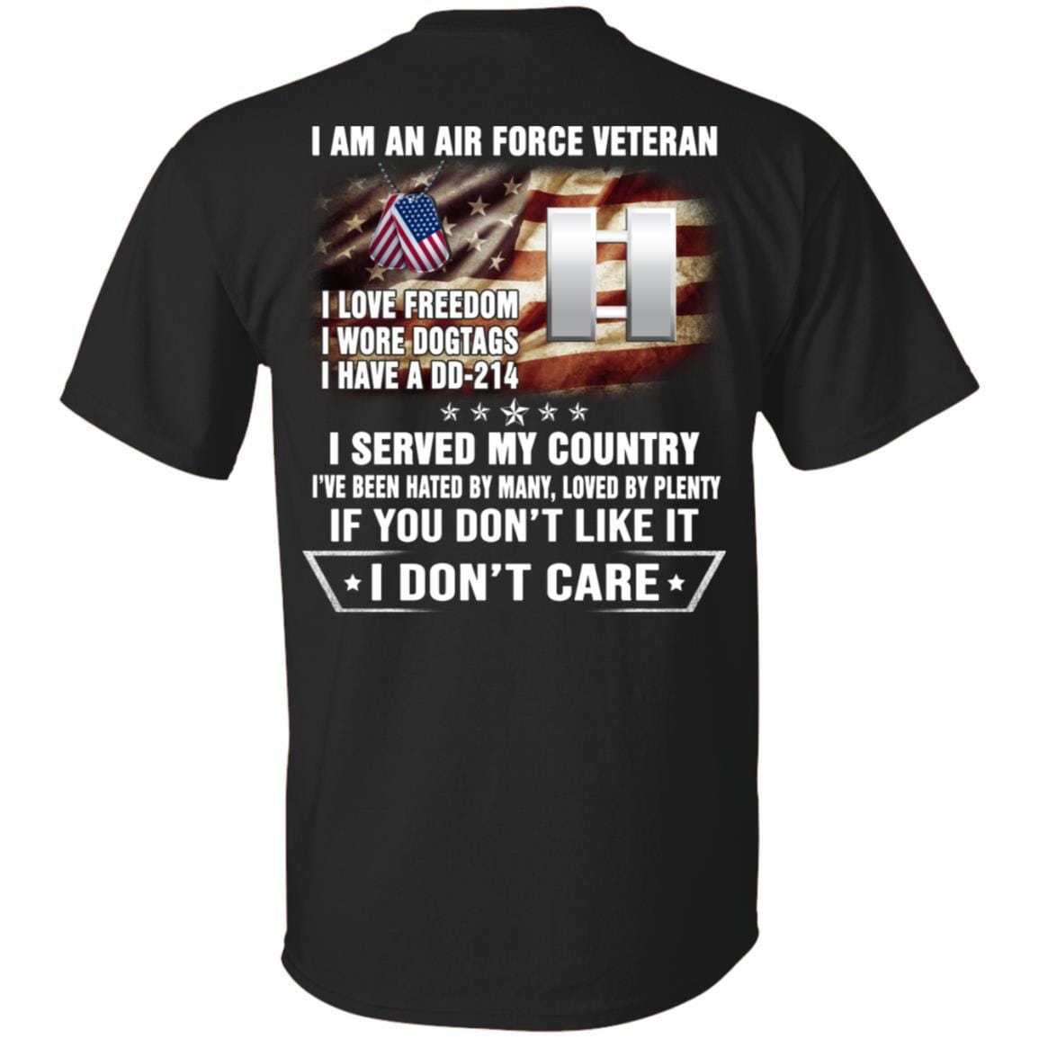 I Am An Air Force O-3 Captain Capt O3 Commissioned Officer Ranks Veteran T-Shirt On Back-TShirt-USAF-Veterans Nation