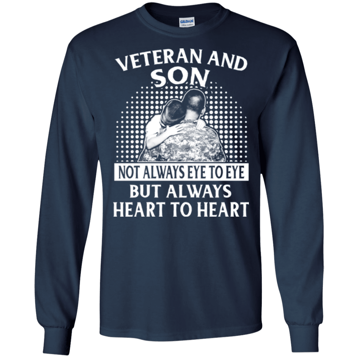 Military T-Shirt "VETERAN AND SON ALWAYS HEART TO HEART"-TShirt-General-Veterans Nation