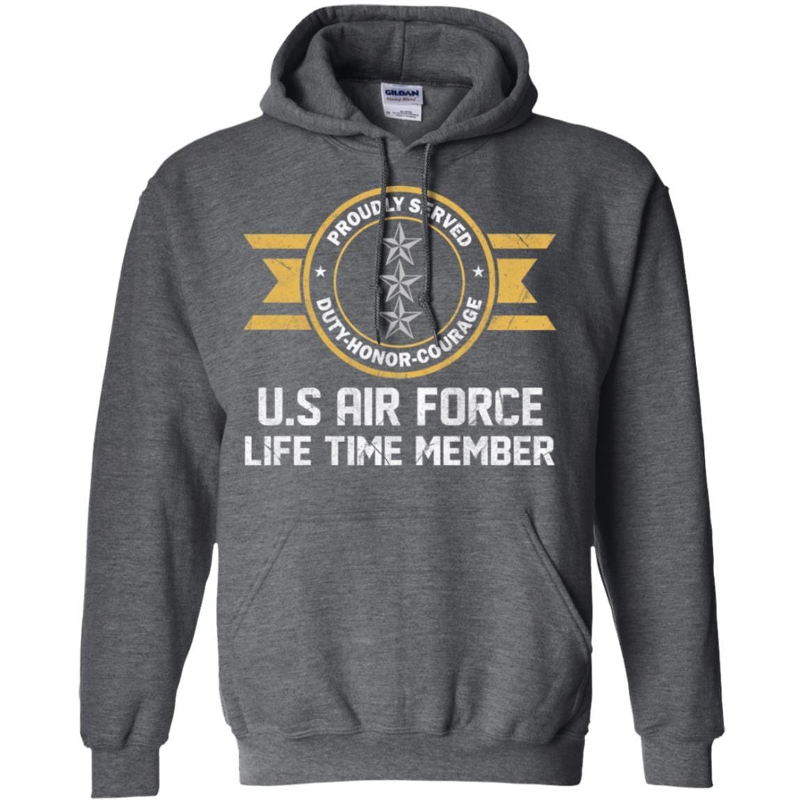 Life time member-US Air Force O-9 Lieutenant General Lt Ge O9 General Officer Ranks Men T Shirt On Front-TShirt-USAF-Veterans Nation