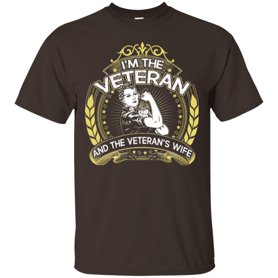 Military T-Shirt "I AM THE VETERAN AND THE VETERAN'S WIFE"-TShirt-General-Veterans Nation