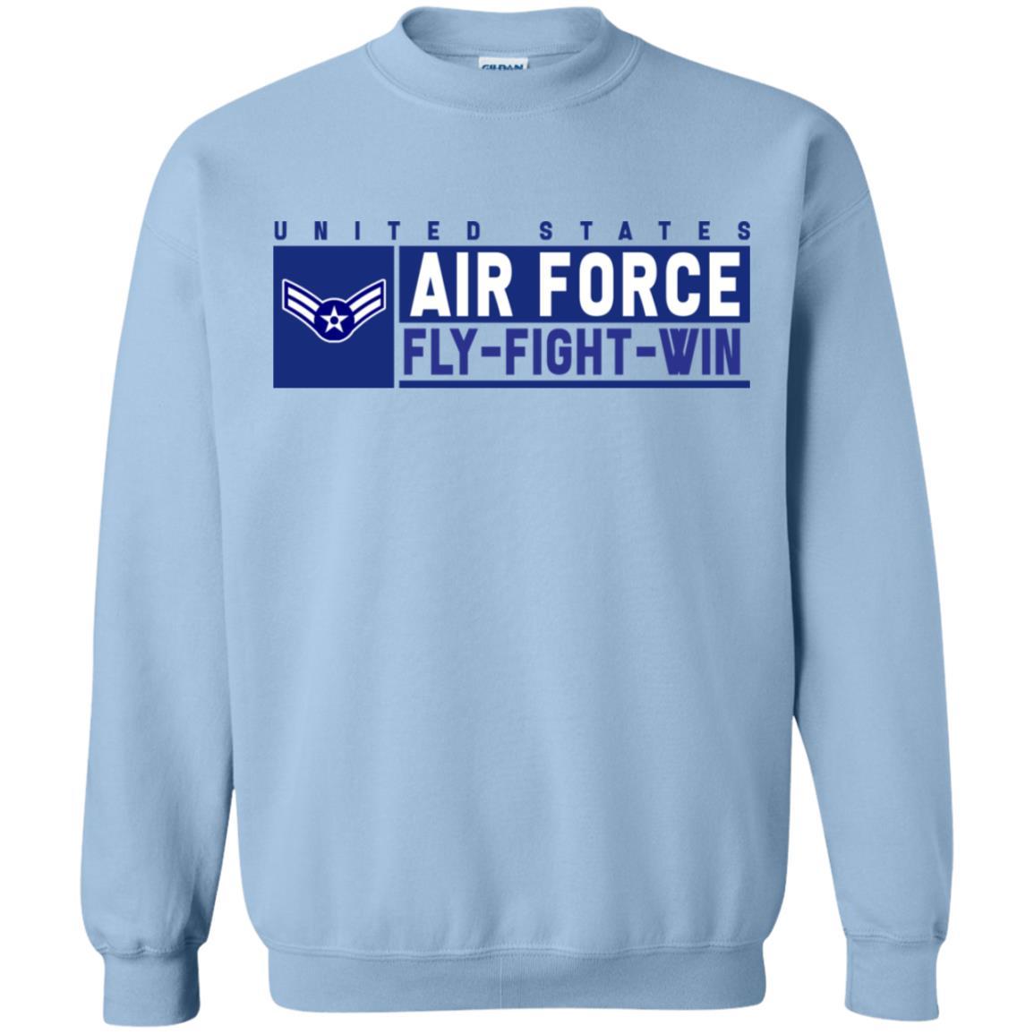 US Air Force E-3 Airman First Class Fly - Fight - Win Long Sleeve - Pullover Hoodie-TShirt-USAF-Veterans Nation