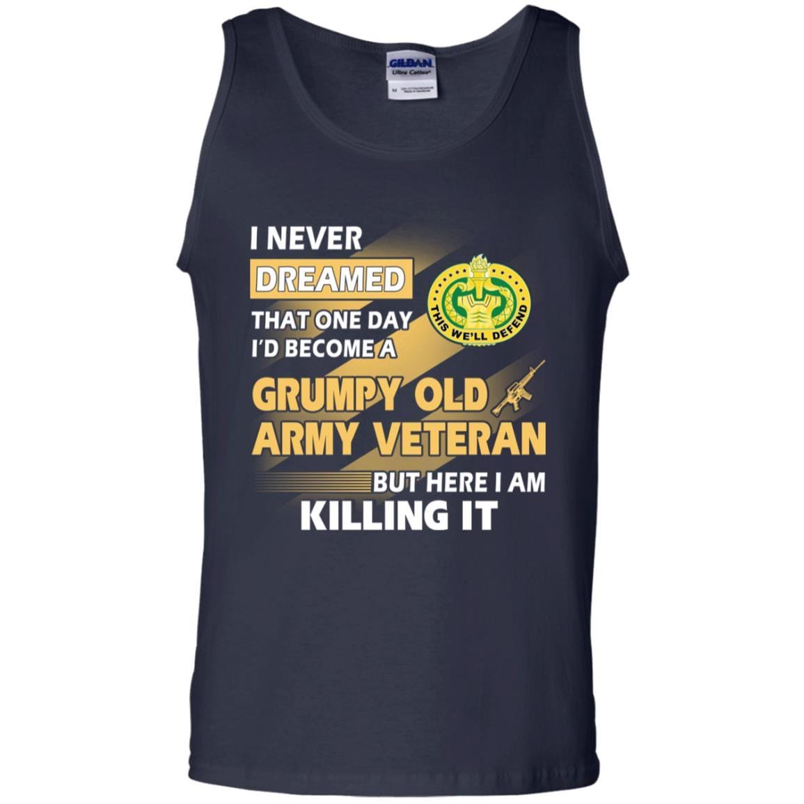 US Army T-Shirt "Drill Sergeant Grumpy Old Veteran" On Front-TShirt-Army-Veterans Nation