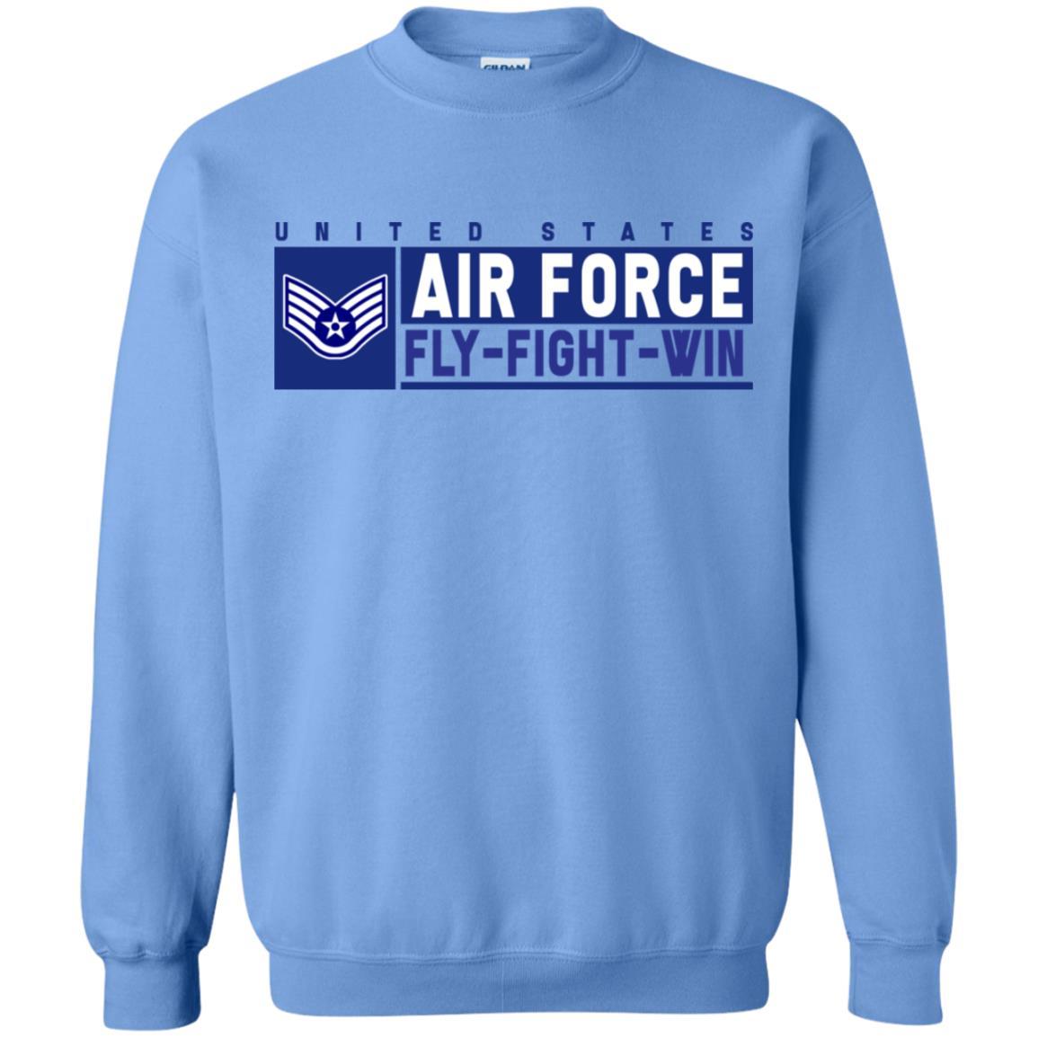 US Air Force E-5 Staff Sergeant Fly - Fight - Win Long Sleeve - Pullover Hoodie-TShirt-USAF-Veterans Nation