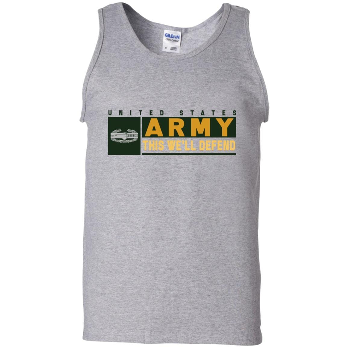 US Army Combat Action Badge- This We'll Defend T-Shirt On Front For Men-TShirt-Army-Veterans Nation