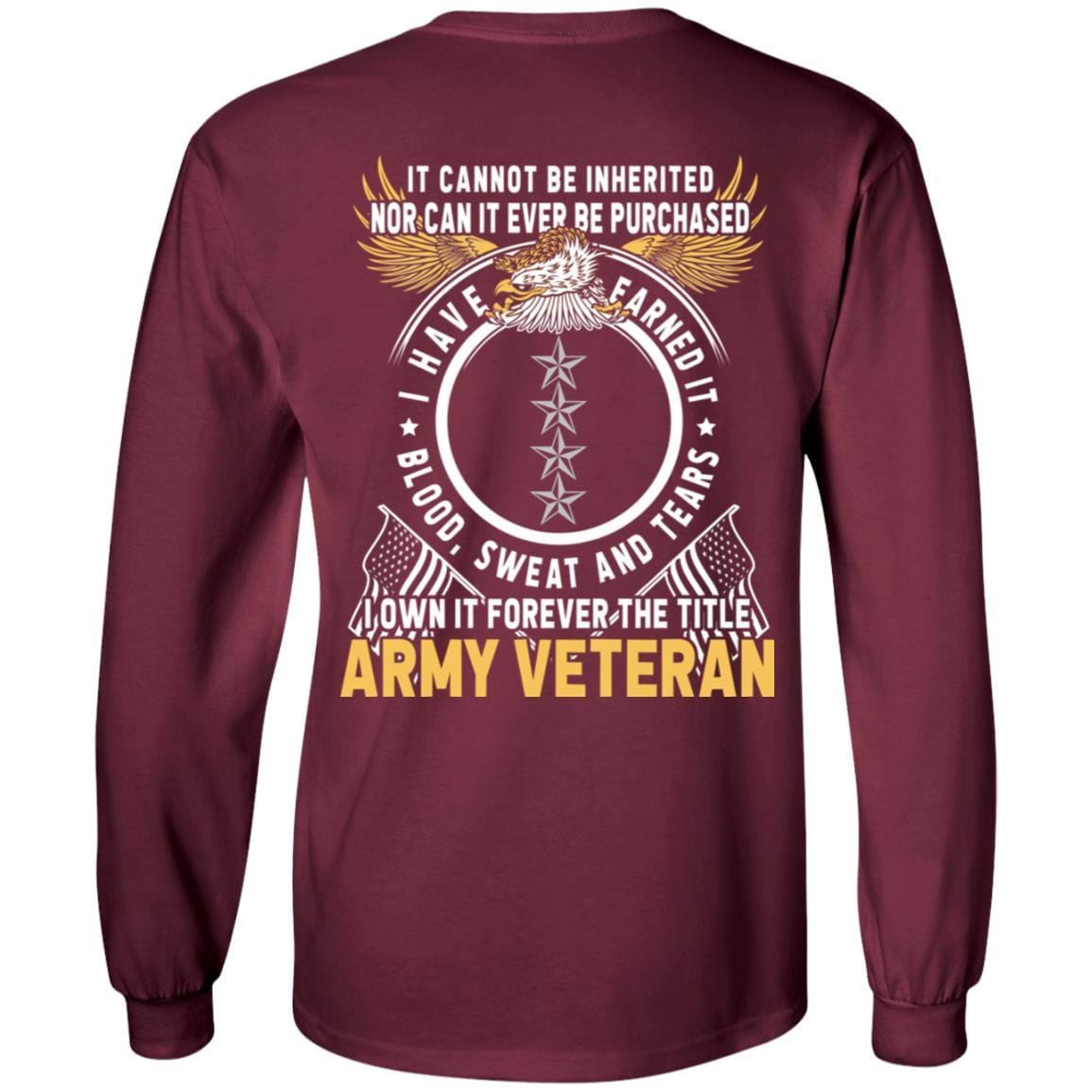 US Army O-10 General O10 GEN General Officer Ranks T-Shirt For Men On Back-TShirt-Army-Veterans Nation